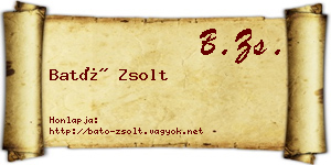 Bató Zsolt névjegykártya